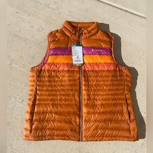 NWT Cotopaxi Womens Fuego Down Vest in Mescal Stripes, size XL